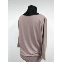 Tunika Aline kimono z dekoltem - capucino ze srebrnym brokatem